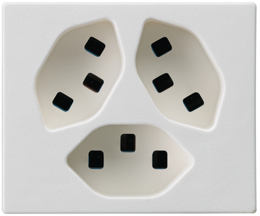 Produktbild FLF 323 101  -  FLF Steckdose 3xT23-parallel, weiss